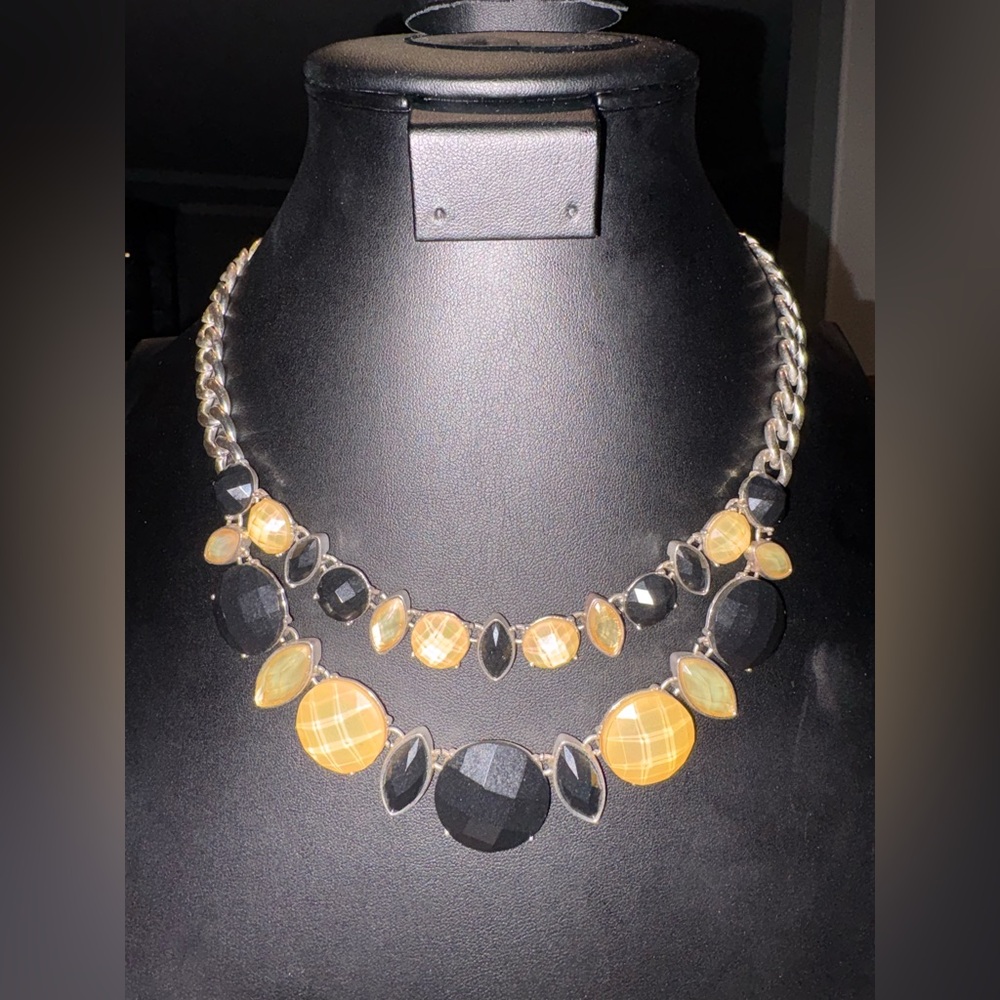 Dana Bachman Black and Gold Statement Necklace